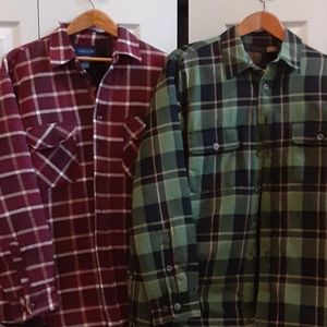 Two Plaid Flannel Men's Jackets